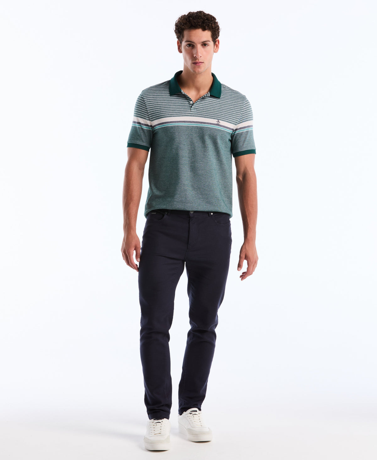 Birdseye Chest Stripe Polo