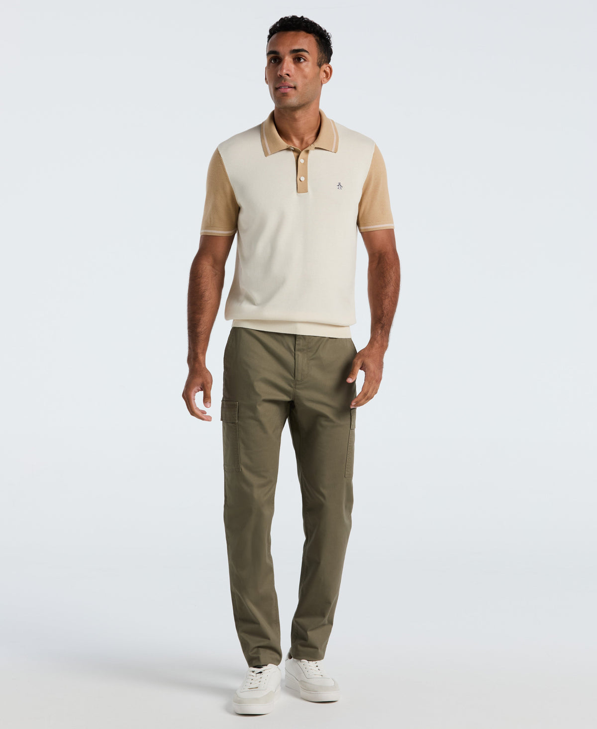 Cotton Colorblock Sweater Polo