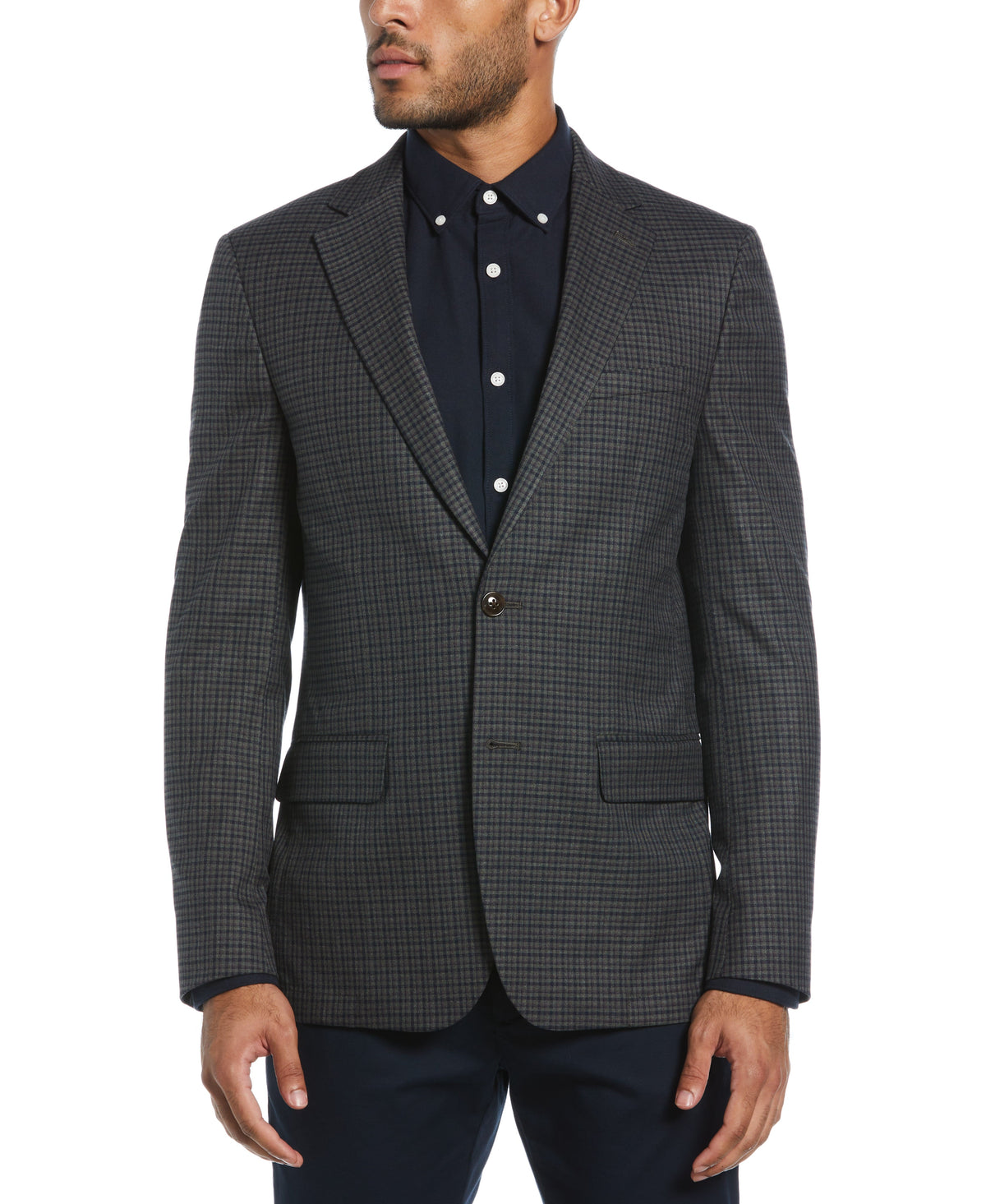 Slim Fit Mini Plaid Sport Coat