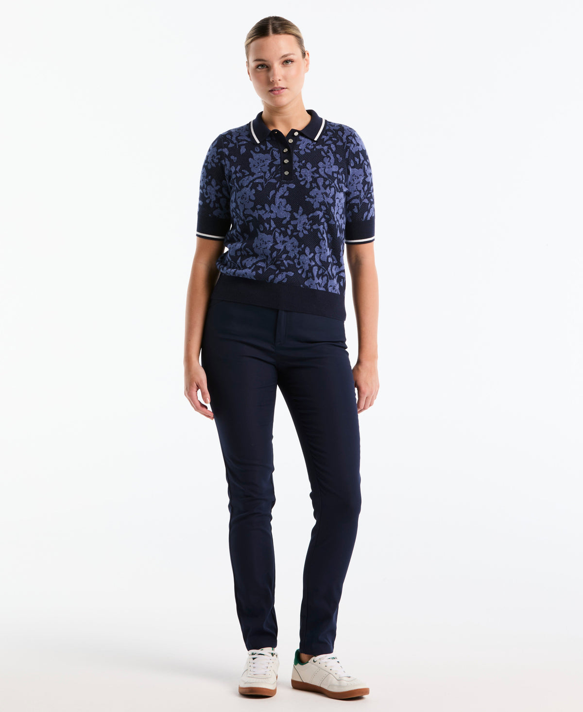 Women's Botanical Jacquard Golf Sweater Polo