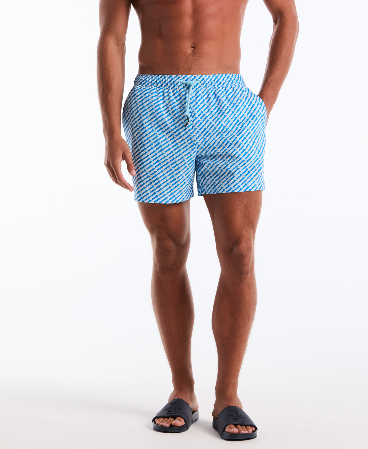 5" Box Line Geo Swim Short