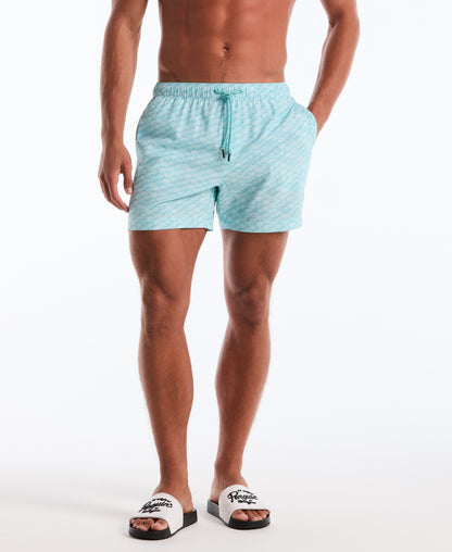 5" Waves Print Swim Short