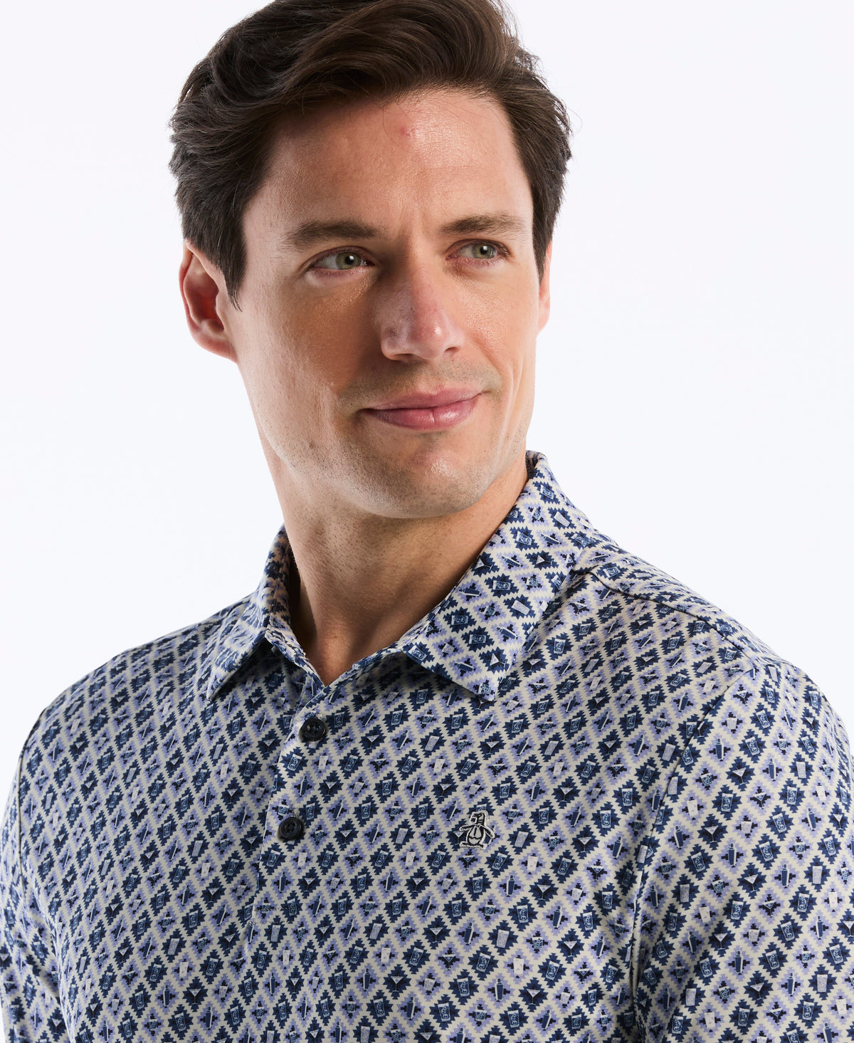 Batik Cocktail Print Polo