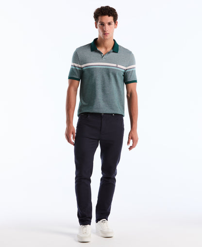 Birdseye Chest Stripe Polo