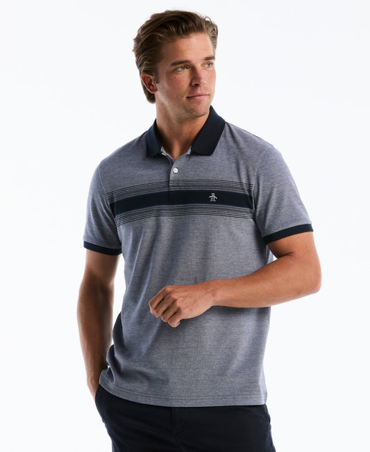 Birdseye Pique Degrade Striped Polo