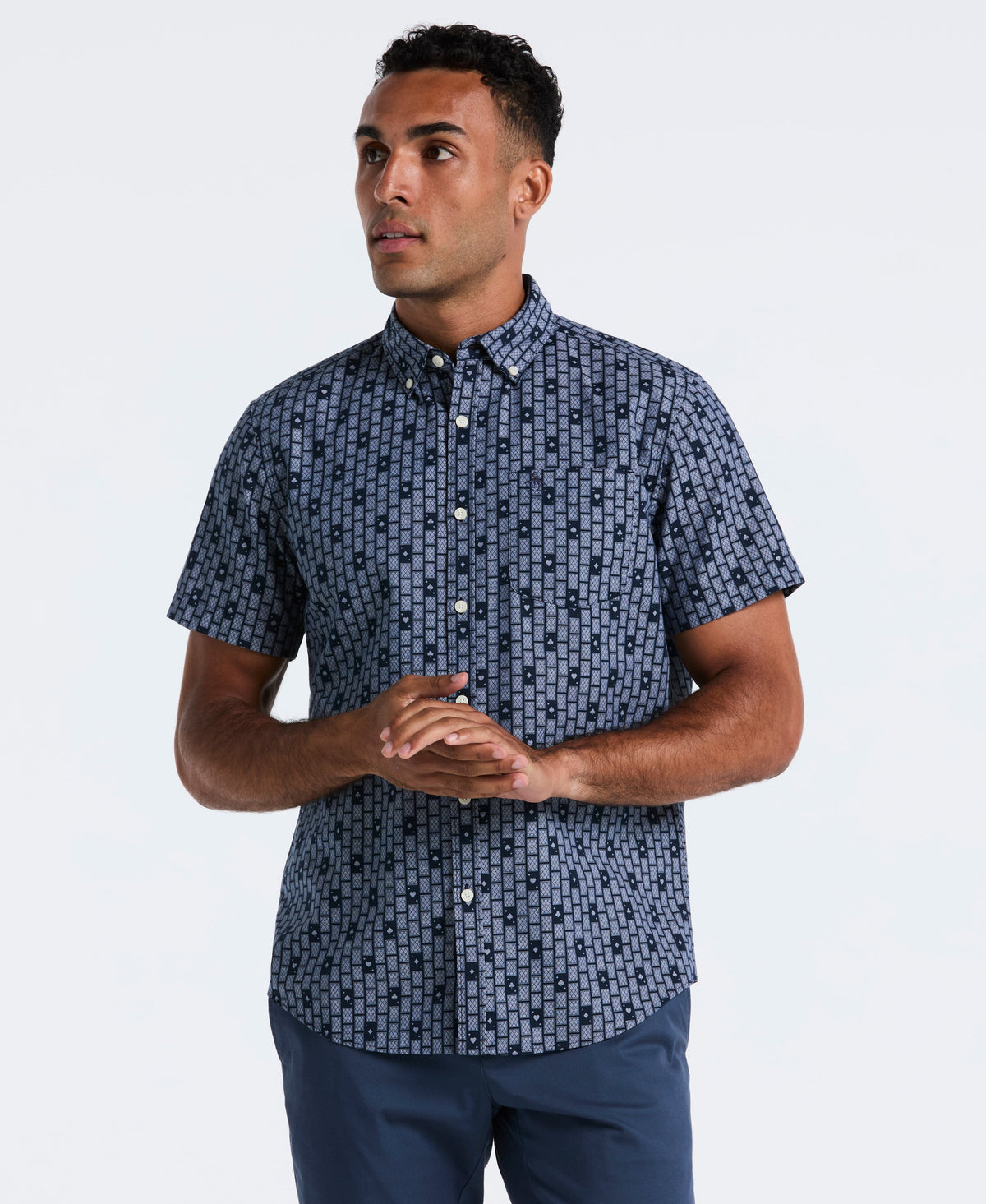 Cards Print Chambray Shirt