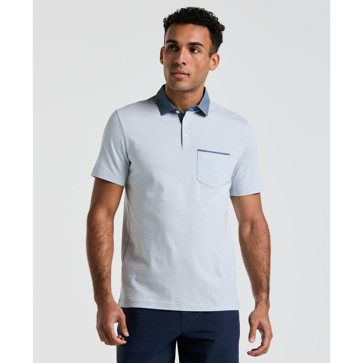 Chambray Stripe Polo