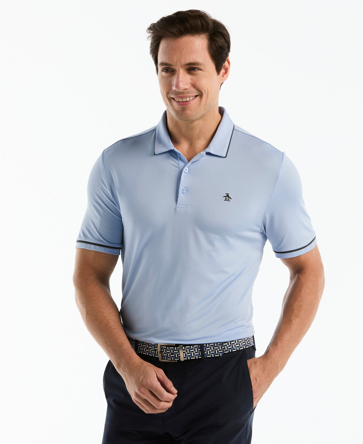Contrast Tipping Solid Golf Polo