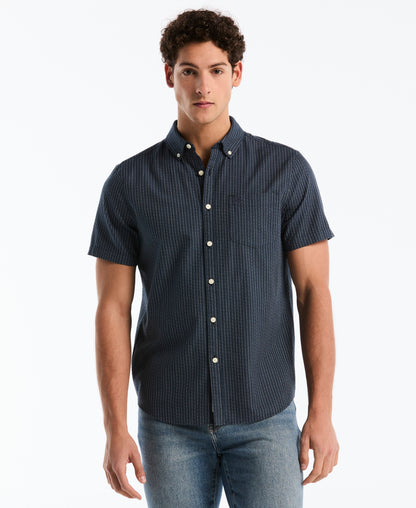 Dobby Button Down Striped Shirt