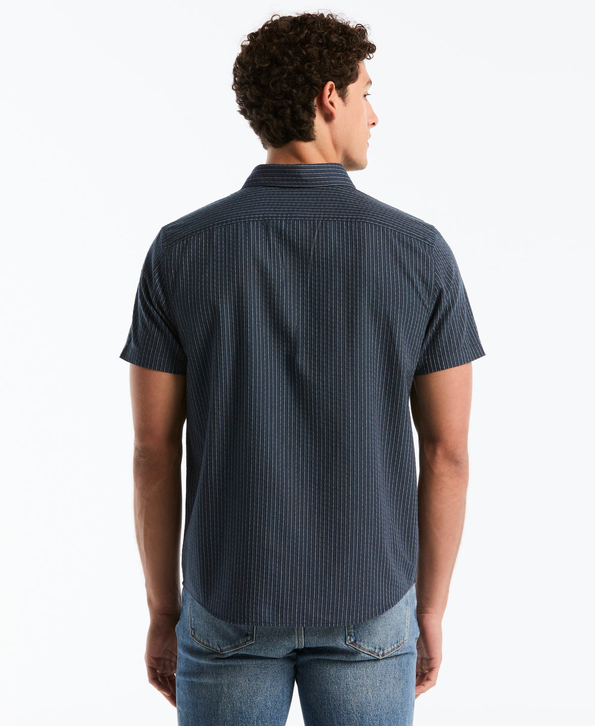 Dobby Button Down Striped Shirt