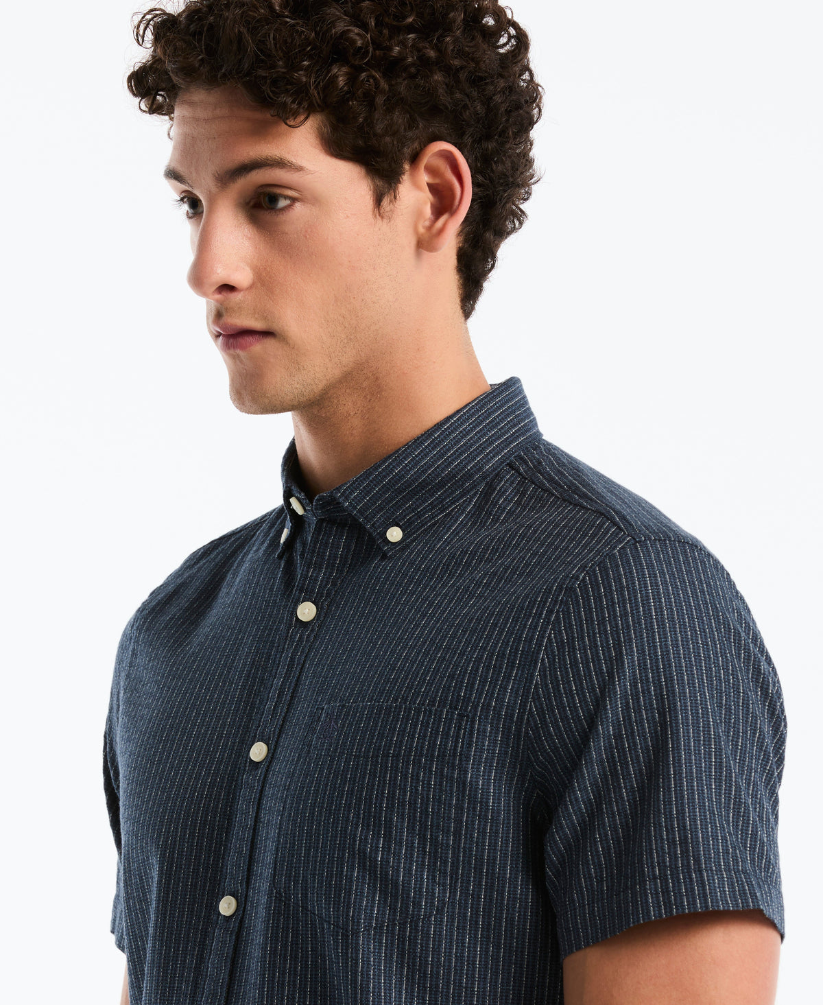 Dobby Button Down Striped Shirt