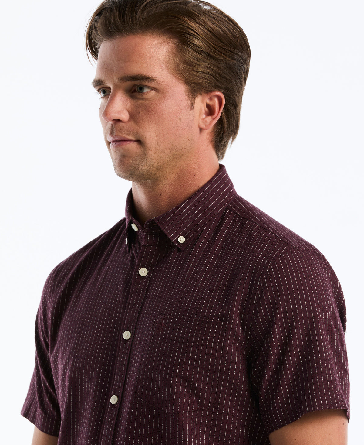Dobby Button Down Striped Shirt