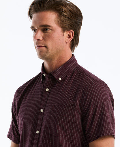 Dobby Button Down Striped Shirt
