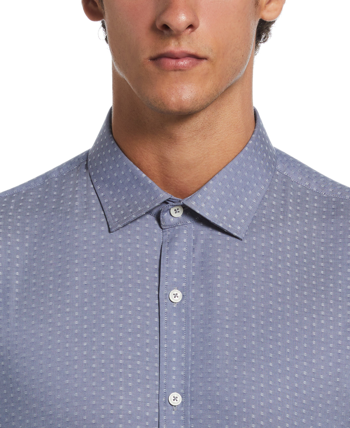 Dobby Chambray Print Dress Shirt