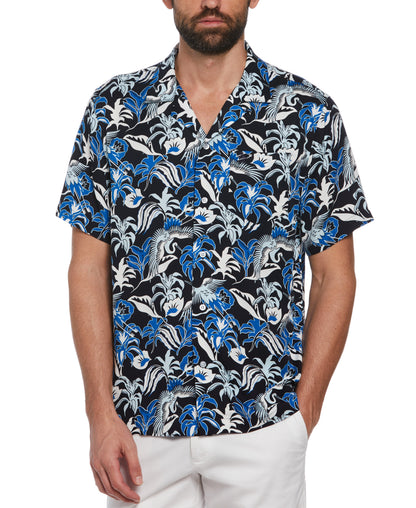 Floral Crane Print Shirt