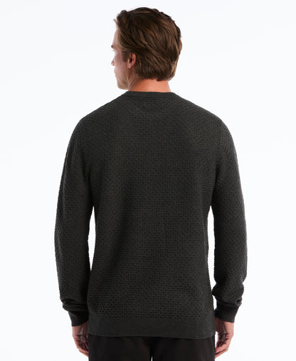 Geo Textured Crewneck Sweater