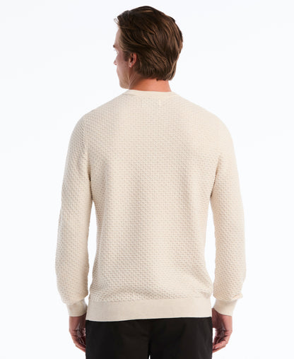 Geo Textured Crewneck Sweater