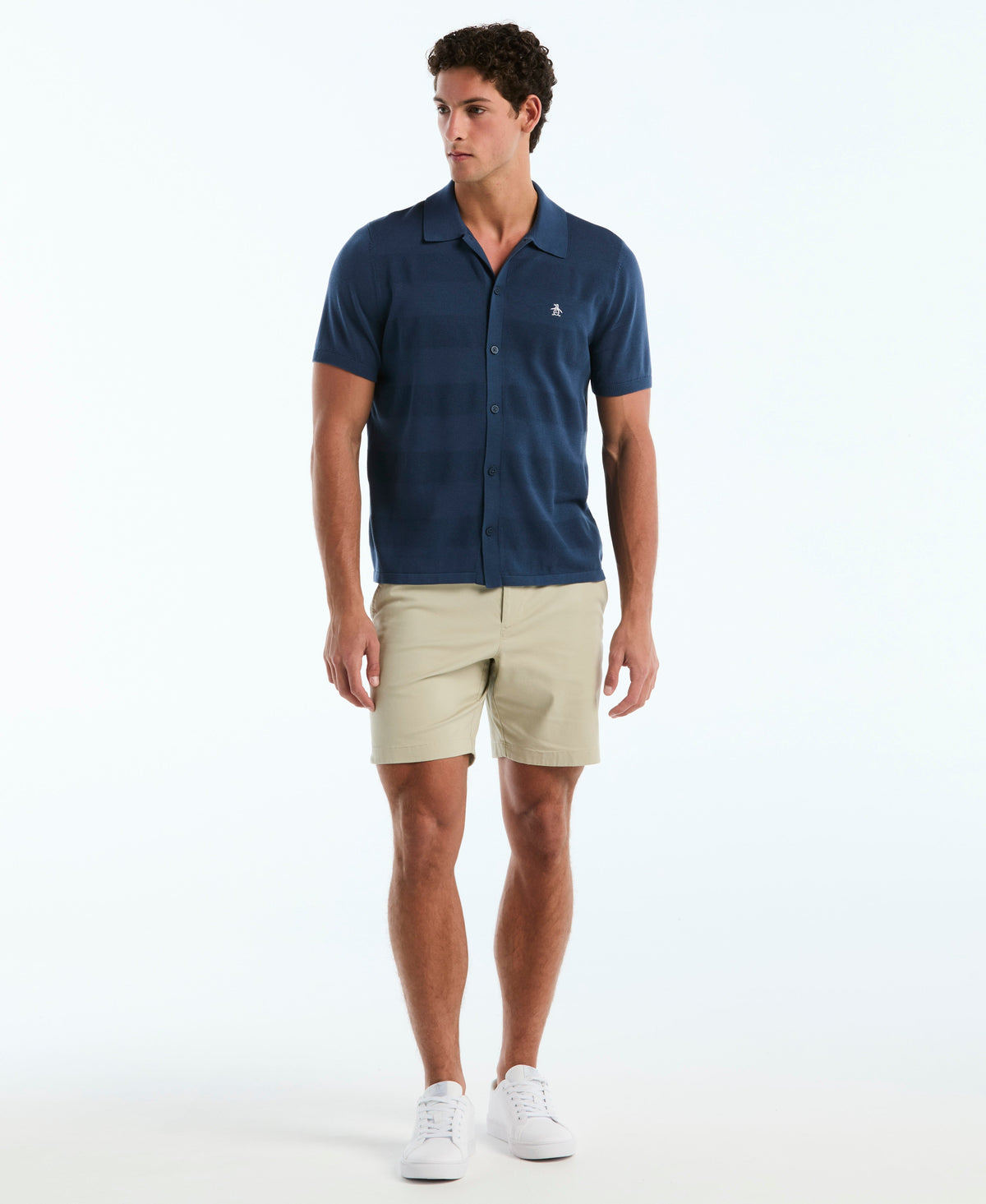 Honeycomb Striped Sweater Polo