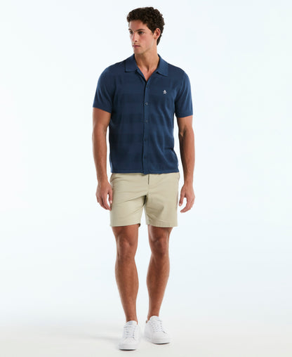 Honeycomb Striped Sweater Polo