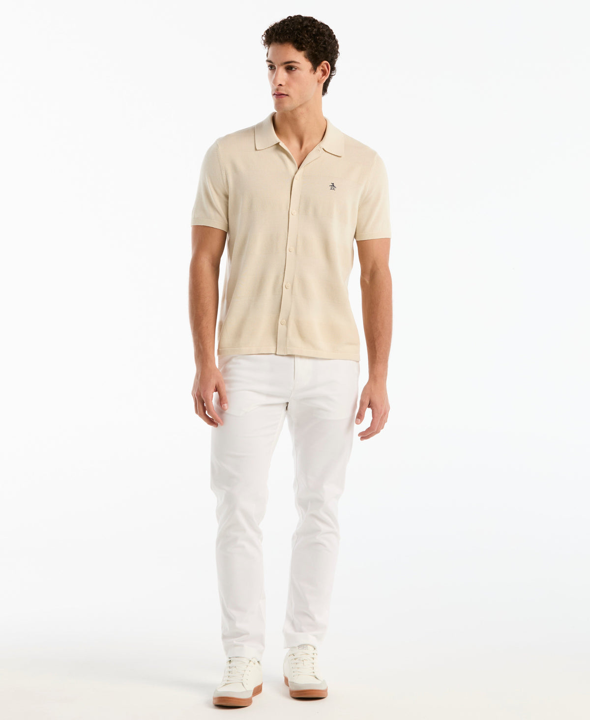 Honeycomb Striped Sweater Polo
