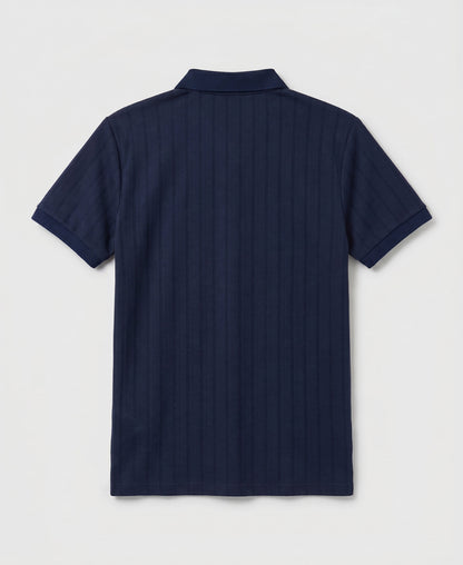 Jacquard Textured Button-Up Polo