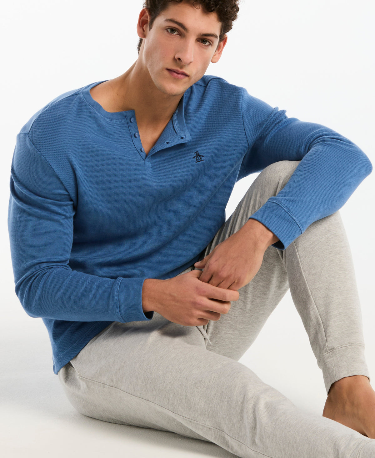 Long Sleeve Waffle Henley Shirt