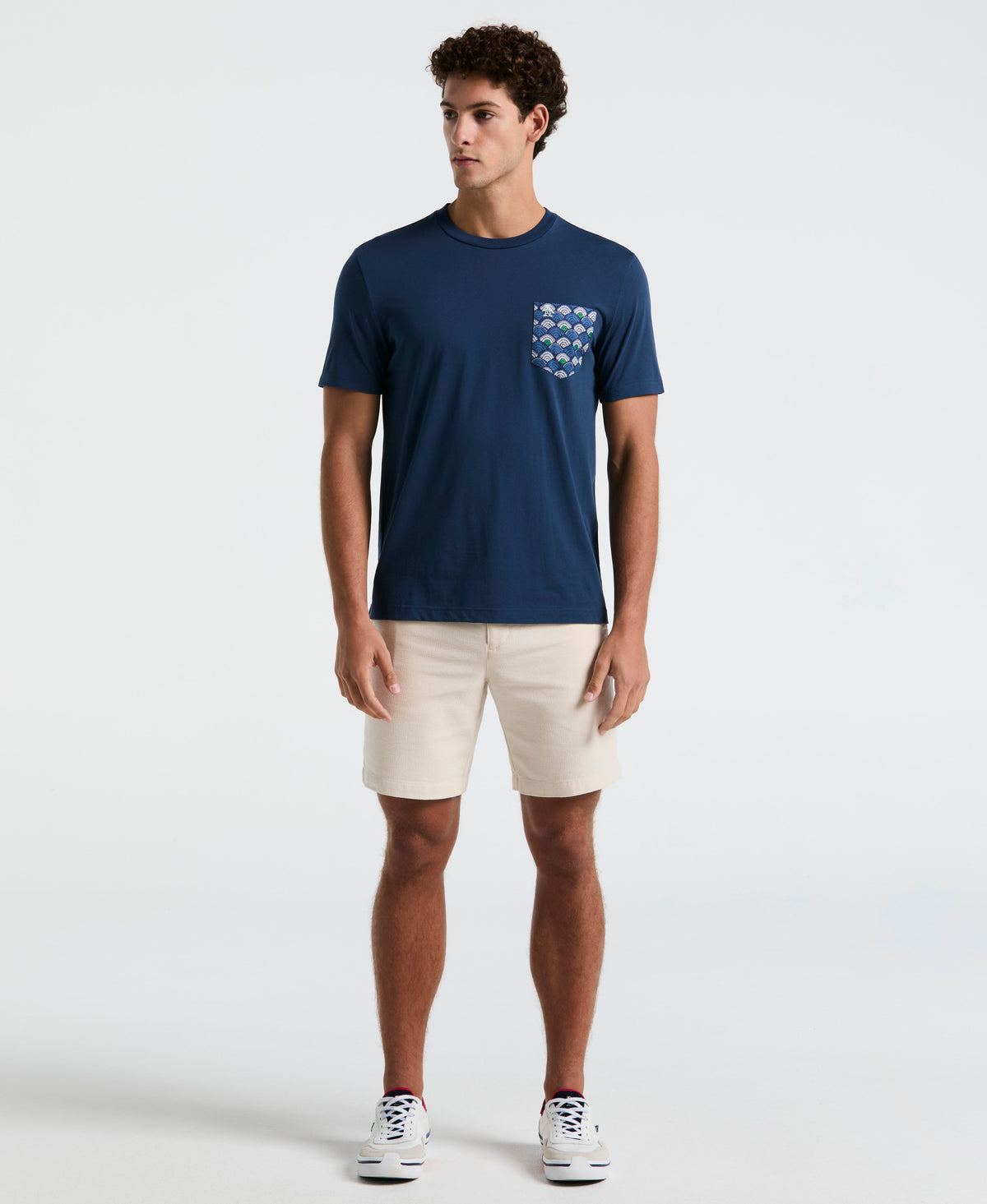 Multiscallop Woven Pocket Tee