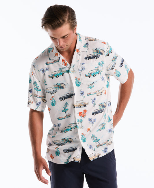 Novelty Car Print Camp Shirt