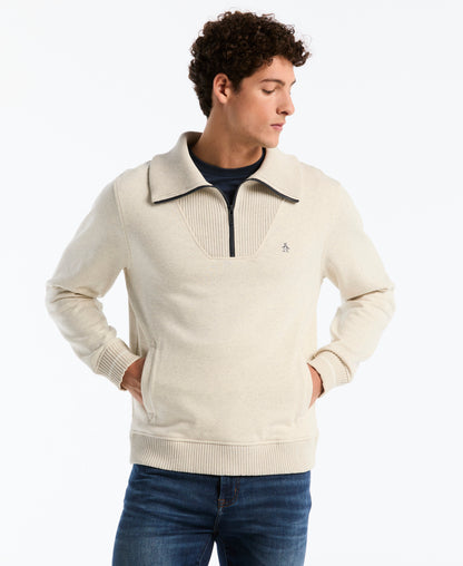 Quarter Zip Organic Fleece Tipped Pull-Over