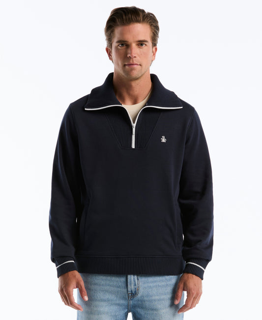 Quarter Zip Organic Fleece Tipped Pull-Over
