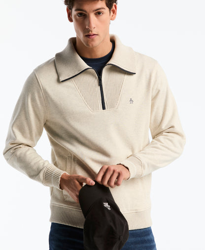 Quarter Zip Organic Fleece Tipped Pull-Over