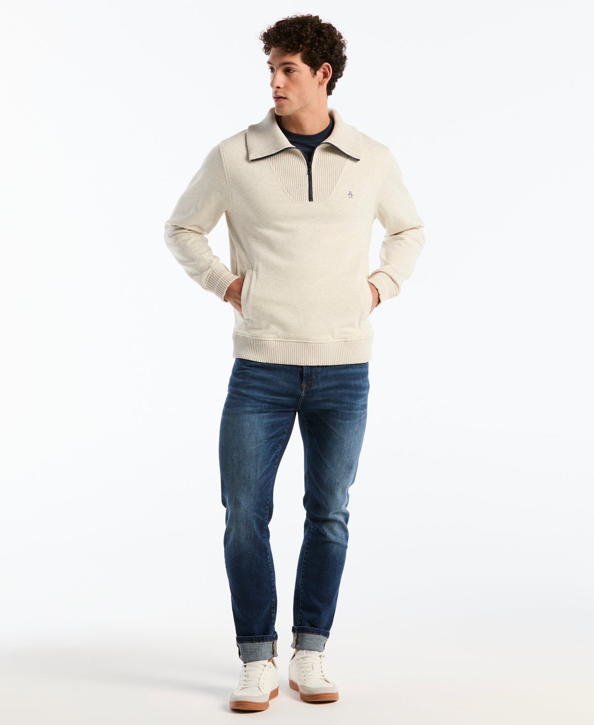 Quarter Zip Organic Fleece Tipped Pull-Over