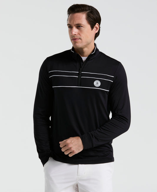 Quarter Zip Striped Golf Pull-Over