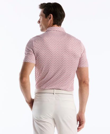 Retro Geometric Print Golf Polo