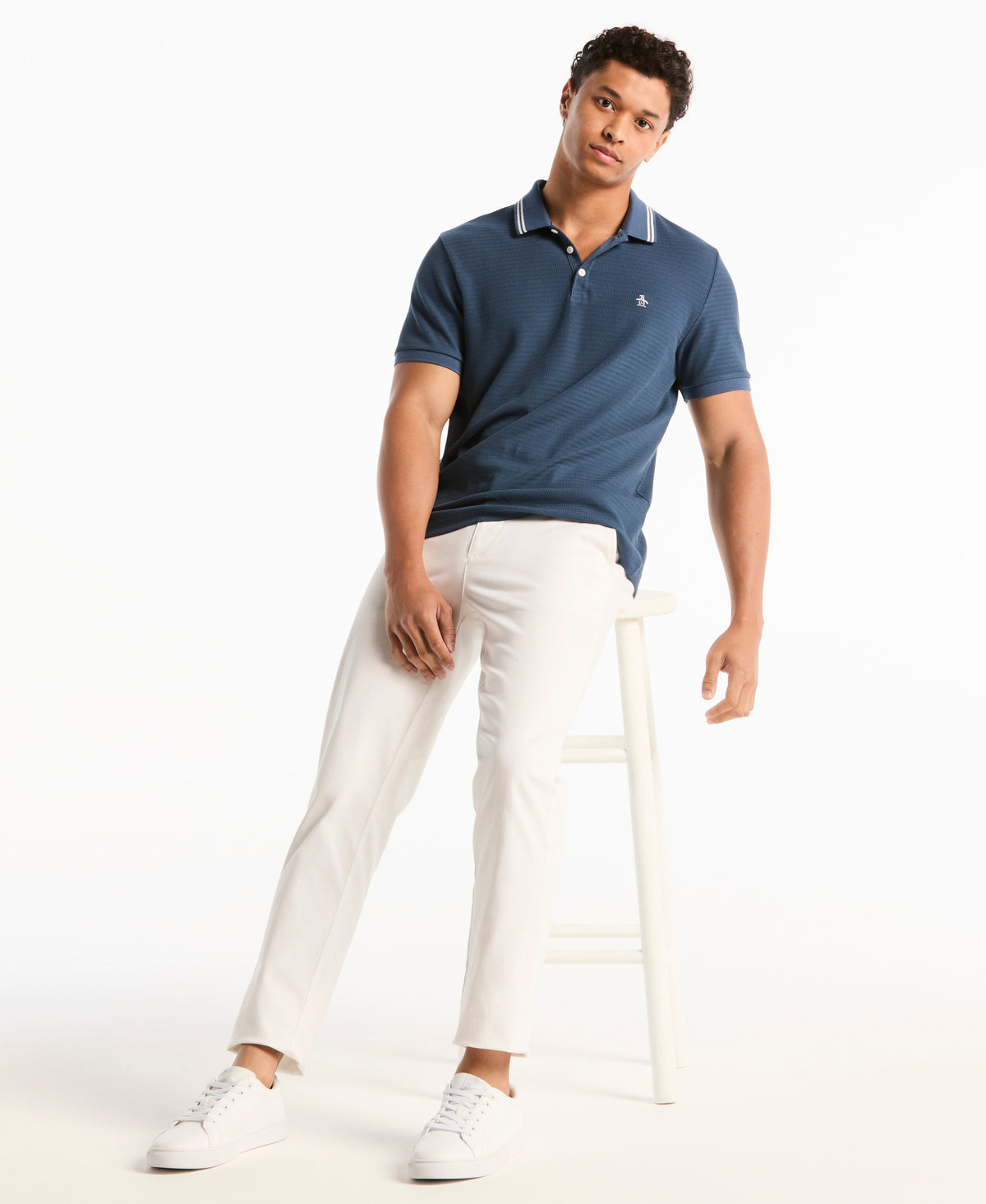 S-Twist Jacquard Tipped Polo