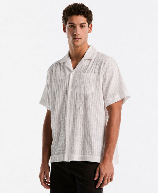 Seersucker Dobby Camp Shirt