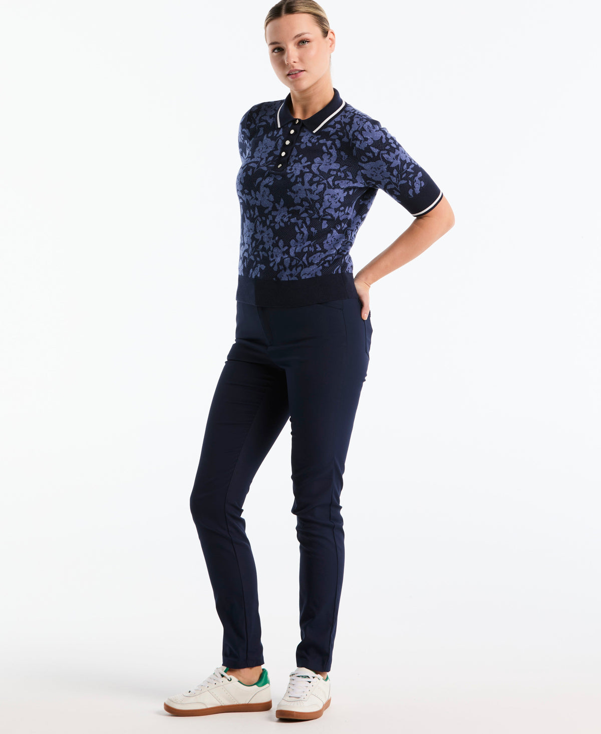 Women's Botanical Jacquard Golf Sweater Polo