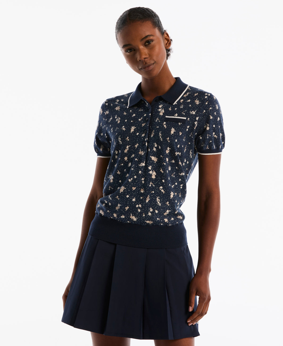 Women's Floral Pocket Golf Sweater Polo