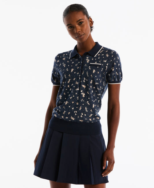 Women's Floral Pocket Golf Sweater Polo