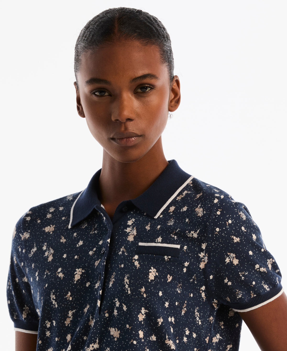 Women's Floral Pocket Golf Sweater Polo