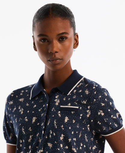 Women's Floral Pocket Golf Sweater Polo