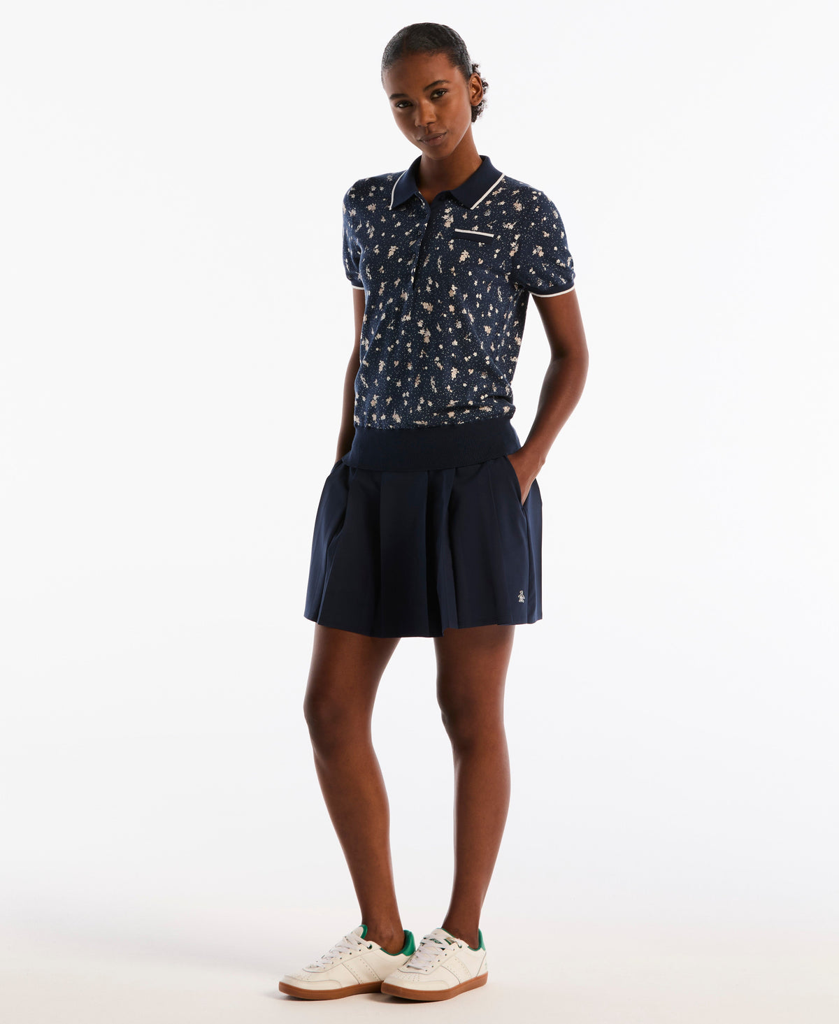 Women's Floral Pocket Golf Sweater Polo
